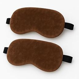 Pumpum Soft Eye Mask (Pack of 2) – Ultra-Soft, Light-Blocking Sleep Mask for Travel, Meditation & Relaxation,Brown-23