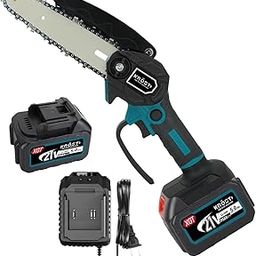 KROST PRO Series 21V(37V Max) 8" Cordless Chainsaw, 150mm Max Cutting Dia. Brushless Cordless Portable Chainsaw, Pruning Shears Chainsaw for Tree Branch Wood Cutting (Double Battery)-image-21