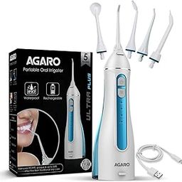 AGARO Ultra Plus Portable Dental Flosser for teeth, 5 Nozzles, Portable,Cordless & Rechargeable,4 Cleaning Modes,IPX7 Waterproof with 200ml Watertank, Flossing at Home & Travel,Oral Flosser,Oral Irrigator-16