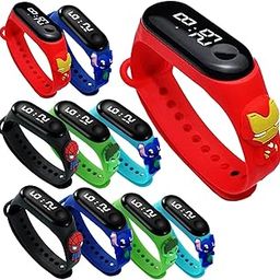 Party Propz Return Gifts for Birthday - 10Pcs | Return Gift for Kids Age 6-10 & 6-12 | Birthday Gift for Kids | Led Watch for Kids | Theme Return Gifts for Children | Digital Watch | Superhero-11