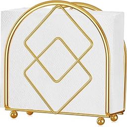 WOOD ART STORE Napkin Holders for Tables, Tissue Dispenser Organizer for Dinner Tables, Office, Bathroom (Half Round Golden)-image-28