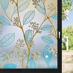 MOCOCO Premium Privacy Window Film Vinyl Frosted Self Adhesive Glass Film Decorative Window Stickers for Home Office Bathroom Kitchen Living Room - Sapphire Blue-image-87