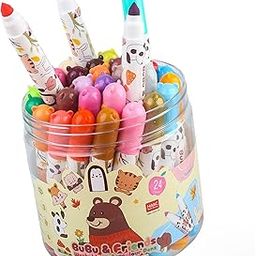 FunBlast Colour Pens - Washable Water Colour Pens, Colouring Kit Art Markers Colour Sketch Pens Set for Kids, Artists Sketching Drawing Materials, Cute Art Supplies (24 Pieces)-picture-23