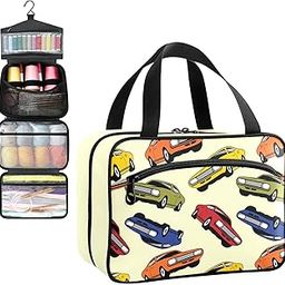 YNNALE Sewing Supply Organizer Bag, 70s Car Light Yellow Retro Cars Portable Sewing Bags with Pockets&Hanger, Sewing Storage Box Case for Sew Supplies/Kit/Tools/Accessories (BAG ONLY)-image-39