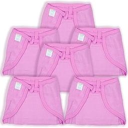 1st Step Washable and 100% Cotton Nappies (Pink, New Born)-image-67