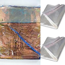 S S Mart Saree Covers used for pre pleated sarees Large Size-14x18 inches || Transparent Polythene Bags for Saree Packing Clothes || Self-Adhesive Bopp Pouches With 2 Inch Base (10)-image-4