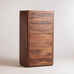 KINGWOOD FURNITURE Montreal Chest of 5 Drawers | Drawer Storage Cabinet | Five Drawer Dresser in Sheesham Solid Wood with Honey Finish-image-27