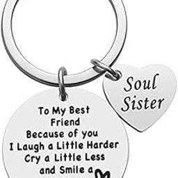Sister Friendship Gifts for Women Sister - Not Sister By Blood But Sisters By Heart Keychain, Birthday Gifts for Best Friend BFF Jewelry-picture-32