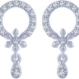 18k (750) White Gold and Diamond Stud Earrings for Women-image-99