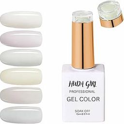 Huda Girl - White Gel Nail Soak Off - Professional Shine - nail gel polish Manicure for Women and Girls - Requires Uv nail lamp Stunning Long-Lasting Finish nail art-36