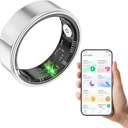 Smart Ring, Health and Fitness Tracker Smart Ring with Calories/Heart Rate/Blood Oxygen/Blood Pressure/Sleep Monitoring, IP68 Waterproof Ring for Pedometer Exercise (Silver, #9)-30
