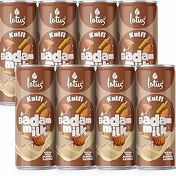 Lotus Kulfi Badam Milk, 180 Ml Can | Pack of 8 | With Real Bits Of Almonds And Saffron | No Preservatives | No Artificial Flavours And Colors, Liquid-image-85