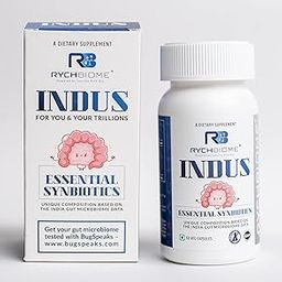 RYCHBIOME Indus | Essential 7 Probiotic Strains 1 Prebiotic | Based On Indian Gut Microbiome Data | 50 Billion Cfu - Capsule-image-25