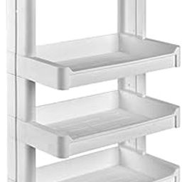 Hingladiya Export Abs Plastic 4 Tier Multipurpose Kitchen Storage Space Saving Organizer Rack Shelf with Wheels for Kitchen, Bathroom-image-21