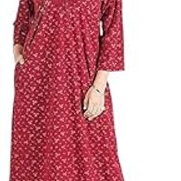 Printed Hosiery Full Sleeve Nighty for Women Nightgown Maxi |Women Nighty|Women Nightwear |Maxi Nightdress-image-74