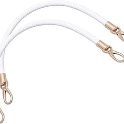 Ubervia 52cm 2pcs Replacement Purse Strap Braided PU Leather Purse Handles with Buckle for DIY Purse Making Accessories (White)-image-34