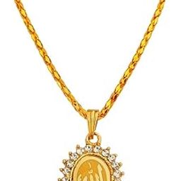 Religious Ramjan Eid Gift Cubic Zirconium Islamic Allah Symbol Locket with Chain Gold Brass Necklace Chain for Men and Women-image-89