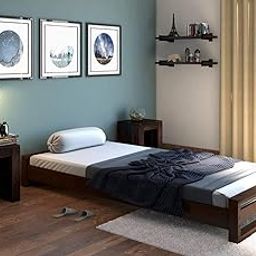 SONA ART & CRAFTS Solid Sheesham Wood Low Height Single Bed Furniture for Bedroom Solid Wooden Bed Single Size Palang Wooden Rosewood Hostel Bed Cot Living Room Furniture - SAC_SB_12-image-33