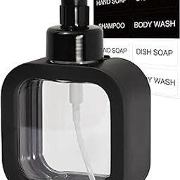 Foaming Soap Dispenser, 300ml (10oz) Plastic Refillable Foaming Hand Soap Dispenser with 8 Pcs Waterproof Labels, Foam Pump Bottle for Bathroom and Kitchen (Black)-39