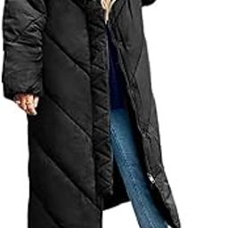 Womens Long Puffer Coat Long Sleeve Padded Winter Down Coats Hooded Parka Jacket-picture-14