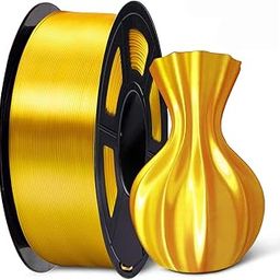 SUNLU PLA Silk LightGold Filament 1.75mm 3D Printer Filament, 1KG 2.2 LBS Spool 3D Printing Material, Shiny Metallic PLA Silk Filament-6