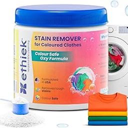 Ethiek Fabric Stain Remover for Coloured Clothes | Detergent Add-On Powder | Powerful Stain Remover | Prevents Fading | Chlorine Bleach Free | Suitable all Washing Detergent Powders & Liquids, 400 gm-14
