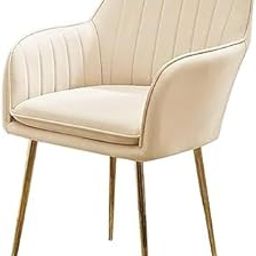 Nexon Velvet Dining Chairs, Cushion Seat Chair for Living Room Bedroom Restaurant Fabric Dining Chair White Pack of 2 (White)-13