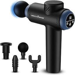 Healthsense Percussion Gun Massager machine for Full Body Pain Relief of Neck, Shoulder, Back, Arm & Foot for Men & Women | 3200 RPM Premium Deep Tissue Massage Gun with LCD Touch Screen | 4 Removable Heads | 30 Speed Levels | Lightweight with Non-Slip Handle - HM285-24