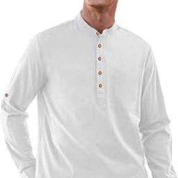 Men Pure Cotton Slim Fit Full Sleeve Short Kurta | Super Soft Stylish White Color Kurta for Any Occasions. (KBTNBTN32,XXL)-picture-24