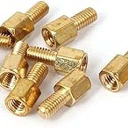 Aexit M3 (Lock) x 5mm + 6mm Brass Hex Hexagon Pillars PCB Standoffs Stand-off (88ry544qf631) Spacers 10PCS-31