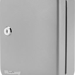 GLIVE (LABEL) Wall-Mount Security Key Holder Box & Metal Safe Cabinet Hanging Key Manager With Included Key Tags For Office, Home, Hotels & Parkingkey Storage Cabinet Lock Box, white-picture-1