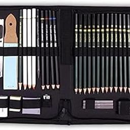 Professional Drawing Sketching 42pcs Artist Art Tool Kit Art Supplies for Sketching Pencil Shading - Gift for Kids Adults Beginner, Graphite Charcoal Pencils Set (Black - 42 pcs)-image-90
