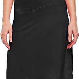 Women's 20" Modest Tennis Skirts Knee Length Athletic Golf Sports Skorts Running Skirts Zipper Pocket UV Protection Black S-image-30