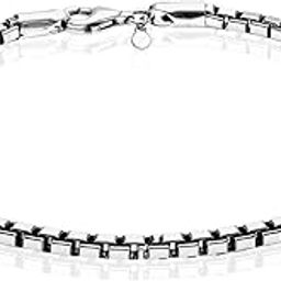 925 Sterling Silver 3.5 MM Italian Box Chain Bracelet for Women and Men (8.5, 9 Inches)-10