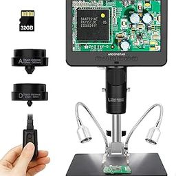 Andonstar AD246-M Digital Microscope for Adults, 3 Lens Soldering Microscope, 1080P FHD Video Record, 7 Inch LCD 500x, Coin Microscope, Biological Microscope Kit with 32G Card, Prepared Slides-picture-14