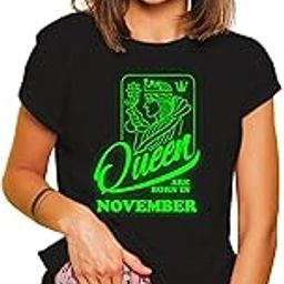 Queen are Born in Night Glow Night Glow Printed Half Sleeve Round Neck Black Cotton T-Shirt for Girl's/Women's | Glow in The Dark T-Shirt | Glow in The Dark T-Shirt-image-27