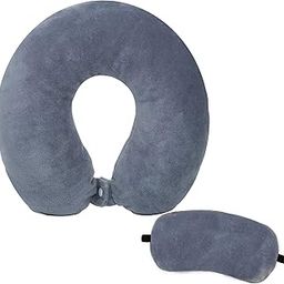 Juzzii Valvet U Shape Neck Pillow and Blind Sleeping Eye Mask for Men Women Girls Boys Kids- Combo(Gray)-image-43