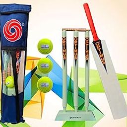 Optimus® Cricket Wooden Kit Combo Set for Kids in Heavy Tetron Cover - Size 5 for 11-12 Year Kids (1 Bat, 3 Tennis Rubber Ball, 3 Wickets, 1 Wicket Base, 2 Bails & 1 Kit Cover) 9D-picture-13