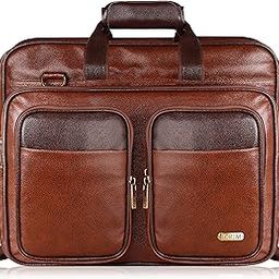 Tan & Brown Color Faux Leather 28L Messenger Bag For Men BG94-image-2