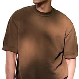 Men Textured Cotton Relaxed Fit Crew Neck T-Shirt-16