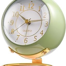 Taglich Vintage Analog Alarm Table Clock - Ticking Digital Alarm Clock with Metal Stand for Home, Bedroom, Study Room & Office, Perfect Analog Decorative Bedside Clocks for Men & Women (Green)-image-76