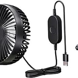 SAZ DEKOR® USB Car Fan Backseat Portable Headrest Mount 12V 24V for Truck Home Van Black-picture-10