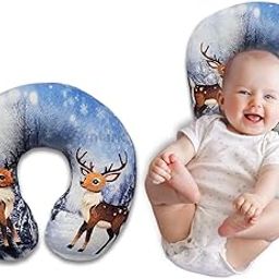 Synlark® Baby Neck Pillow for Head Shaping | Neck Support New Born Baby Infant Printed Pillow (0-5 Years) (Dear)-image-94