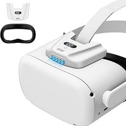 NVNV VR Fan for Oculus Quest 2, Anti-fogging Air Circulation Cooler with Facial Interface, Sweat-Proof Face Cover, Suitable for Fitness & Intense VR Games, White-22