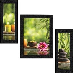SAF paintings Synthetic Landscapes Framed Painting, Lotus, 22.5 x 13.5 inch-Multicolour SANFSA9187-1