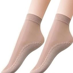 Women's Low Ankle Length Ultra-Thin Transparent Sneakers No Show Women/Girl Cotton Socks Fashion Summer skin Low Cut Stocking socks - 2 Pair.[Beige]-picture-14