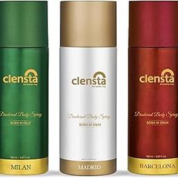 Clensta Deodorant for Men Combo Pack of 3 Body Spray 150ml x 3 | Long Lasting | Gift for Men Boyfriend Husband (Milan, Madrid, Barcelona)-image-79