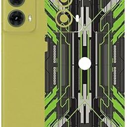 AtOdds Mobile Skin Sticker Wrap | Compatible for MOTO G85 (5g) | Scratchproof Matte Finish | Full Coverage for All Sides & Camera Protection (Cyber Green)-image-20