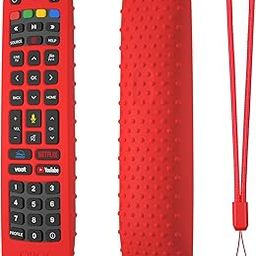 Oboe Silicone TV Remote Cover 'Compatible with' Jio Tv Remote Protective Case with Lanyard (Red) [Remote NOT Included]-29