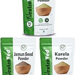 NeutraVed Combo Gurmar Powder, Karela Powder and Jamun Seed Powder for Blood Sugar Management (3 x 100g = Total 300g)-image-98